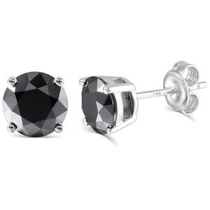 10k Black Diamond 1 Carat Earrings